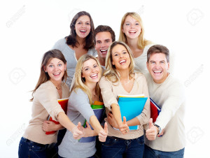 27853906-Group-of-happy-students-with-books-isolated-on-white-background--Stock-Photo